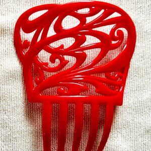Vintage Red Flamenco Hair Comb